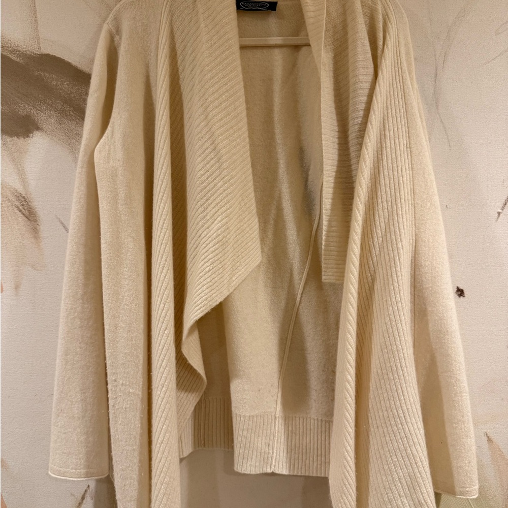 Magaschoni Cream 100% Cashmere Open-Front Cardigan